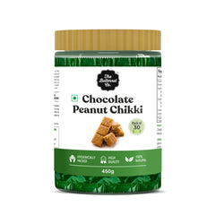 The Butternut Co. Chocolate Peanut Chikki | Natural | High Protein & Fibre | Gluten Free | Vegan | Pack of 30 (15g Each)