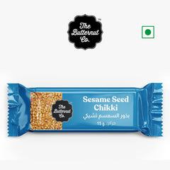 The Butternut Co. Sesame Seed Chikki | Natural | High Protein & Fibre | Gluten Free | Vegan | Pack of 30 (15g Each)
