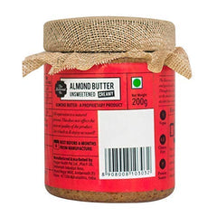 बटरनट कंपनी बादाम बटर बिना मीठा, मलाईदार 200 ग्राम (कोई अतिरिक्त चीनी नहीं, शाकाहारी, उच्च प्रोटीन, कीटो) - 2 का पैक