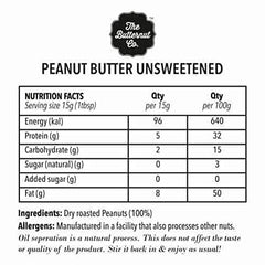 The Butternut Co. Peanut Butter Unsweetened Crunchy, 1 Kg (Pack Of 2)