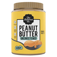 The Butternut Co. Natural Peanut Butter (Crunchy) 1kg & Natural Peanut Butter (Creamy) 340g | Unsweetened | 32g Protein | No Added Sugar | 100% Peanuts | No Salt | High Protein Peanut Butter