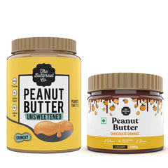 The Butternut Co. Natural Peanut Butter (Crunchy) 1kg & Chocolate Orange Peanut Butter (Creamy) 340g | No Refined Sugar | Gluten Free | Cholesterol Free | No Trans Fat | High Protein Peanut Butter