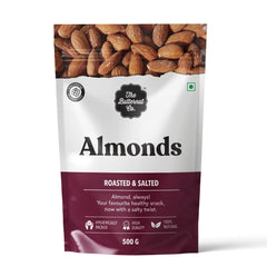 The Butternut Co. Natural Californian Almonds Roasted & Salted 500g | 100% Natural | High Protein & High Fiber | Gluten Free | Whole Salted Natural Almonds