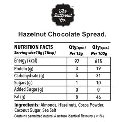 The Butternut Co. Chocolate Hazelnut Spread,- 200 gm (No Refined Sugar, Vegan, No Preservatives)