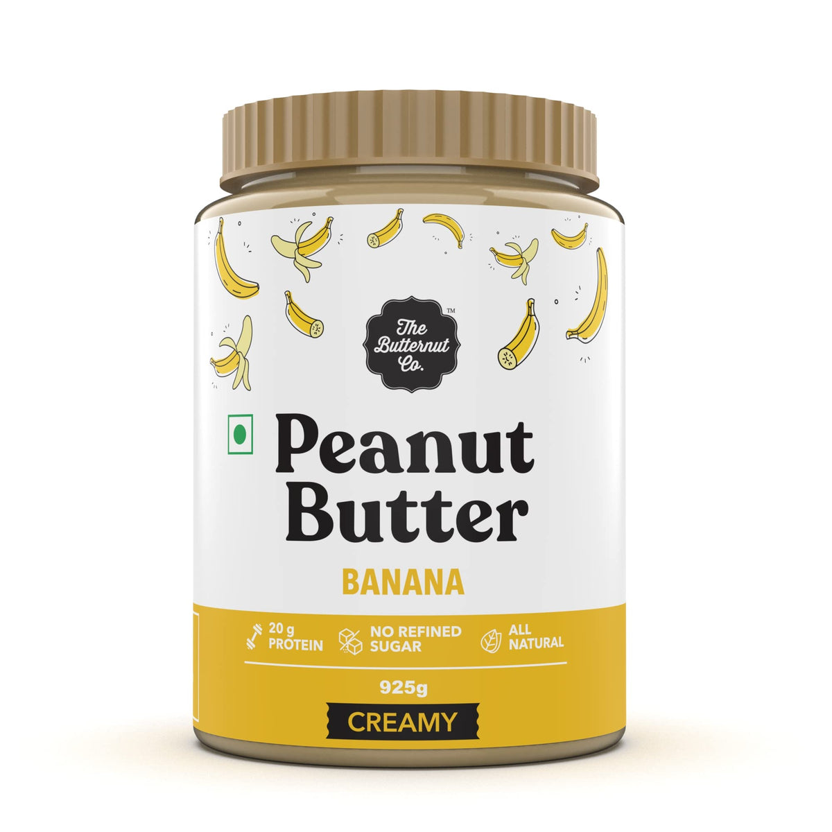 The Butternut Co. Banana Peanut Butter (Creamy) 925g | 20 g Protein | No Refined Sugar | Natural | Gluten Free | Cholesterol Free | No Trans Fat