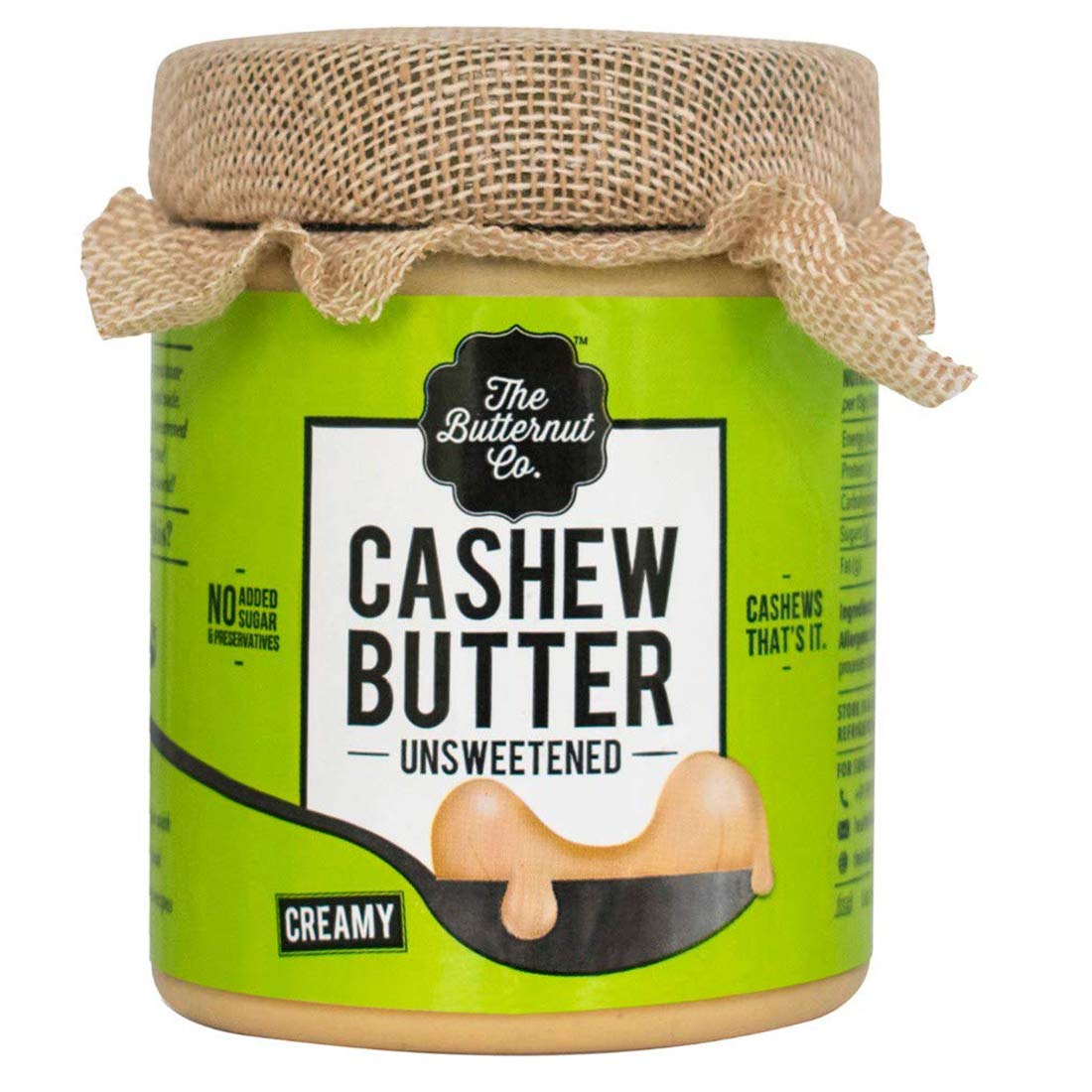 The Butternut Co. Cashew Butter Unsweetened & Chocolate Hazelnut Spread Creamy, 200 gm Each - Pack of 2 (No Added Sugar, Vegan, High Protein, Keto)