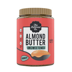 The Butternut Co. Natural Almond Butter (Crunchy) 1kg | Unsweetened | 24g Protein | No Added Sugar | 100% Almonds | No Salt | Pure Almond Butter | Gluten Free | Vegan | Keto