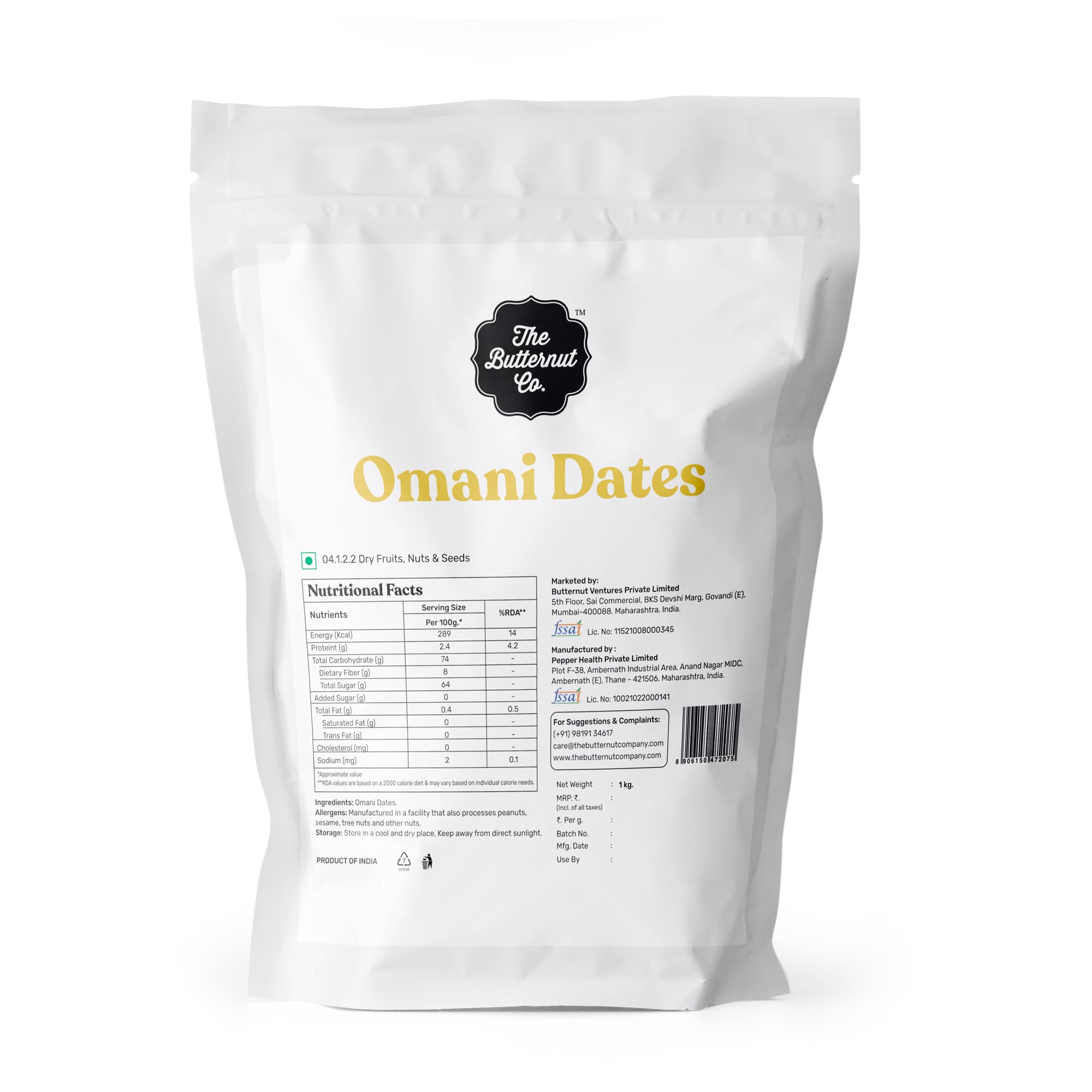 The Butternut Co. Omani Dates - 1kg