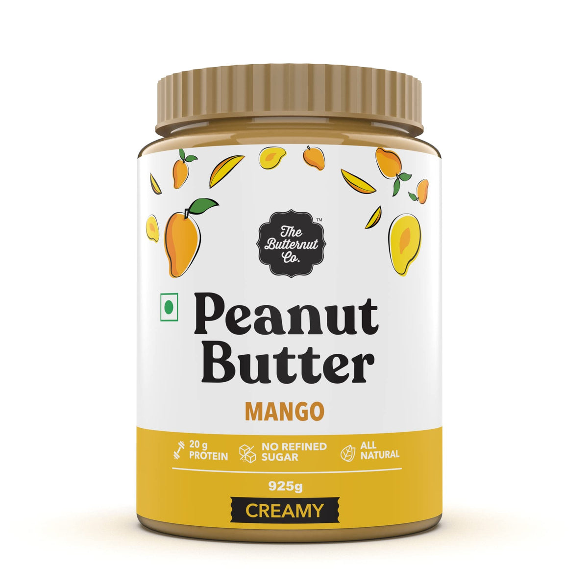 The Butternut Co. Mango Peanut Butter (கிரீமி) 925g | 20 கிராம் புரதம் | சுத்திகரிக்கப்பட்ட சர்க்கரை இல்லை | இயற்கை | பசையம் இல்லாத | கொலஸ்ட்ரால் இலவசம் | டிரான்ஸ் கொழுப்பு இல்லை