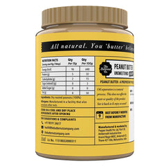 The Butternut Co. Natural Peanut Butter (Creamy) 1kg | PACK OF 8 | Unsweetened | 32g Protein | No Added Sugar | 100% Peanuts | No Salt | High Protein Peanut Butter | Vegan
