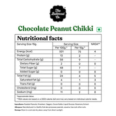 The Butternut Co. Chocolate Peanut Chikki | Natural | High Protein & Fibre | Gluten Free | Vegan | Pack of 30 (15g Each)