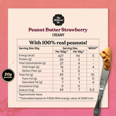 The Butternut Co. Strawberry Peanut Butter (Creamy) 340g | 20 g Protein | No Refined Sugar | Natural | Gluten Free | Cholesterol Free | No Trans Fat