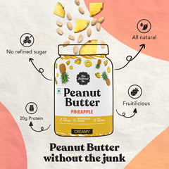 The Butternut Co. Pineapple Peanut Butter (Creamy) 925g | 24 g Protein | No Refined Sugar | Natural | Gluten Free | Cholesterol Free | No Trans Fat