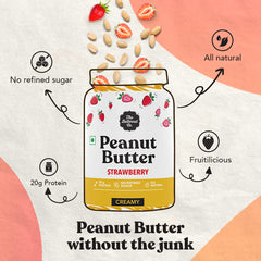 The Butternut Co. Strawberry Peanut Butter (Creamy) 340g | 20 g Protein | No Refined Sugar | Natural | Gluten Free | Cholesterol Free | No Trans Fat