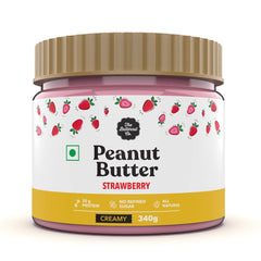 The Butternut Co. Strawberry Peanut Butter (Creamy) 340g | 20 g Protein | No Refined Sugar | Natural | Gluten Free | Cholesterol Free | No Trans Fat