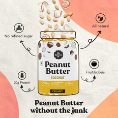 The Butternut Co. Coconut Peanut Butter (கிரீமி) 340g | 24 கிராம் புரதம் | சுத்திகரிக்கப்பட்ட சர்க்கரை இல்லை | இயற்கை | பசையம் இல்லாத | கொலஸ்ட்ரால் இலவசம் | டிரான்ஸ் கொழுப்பு இல்லை