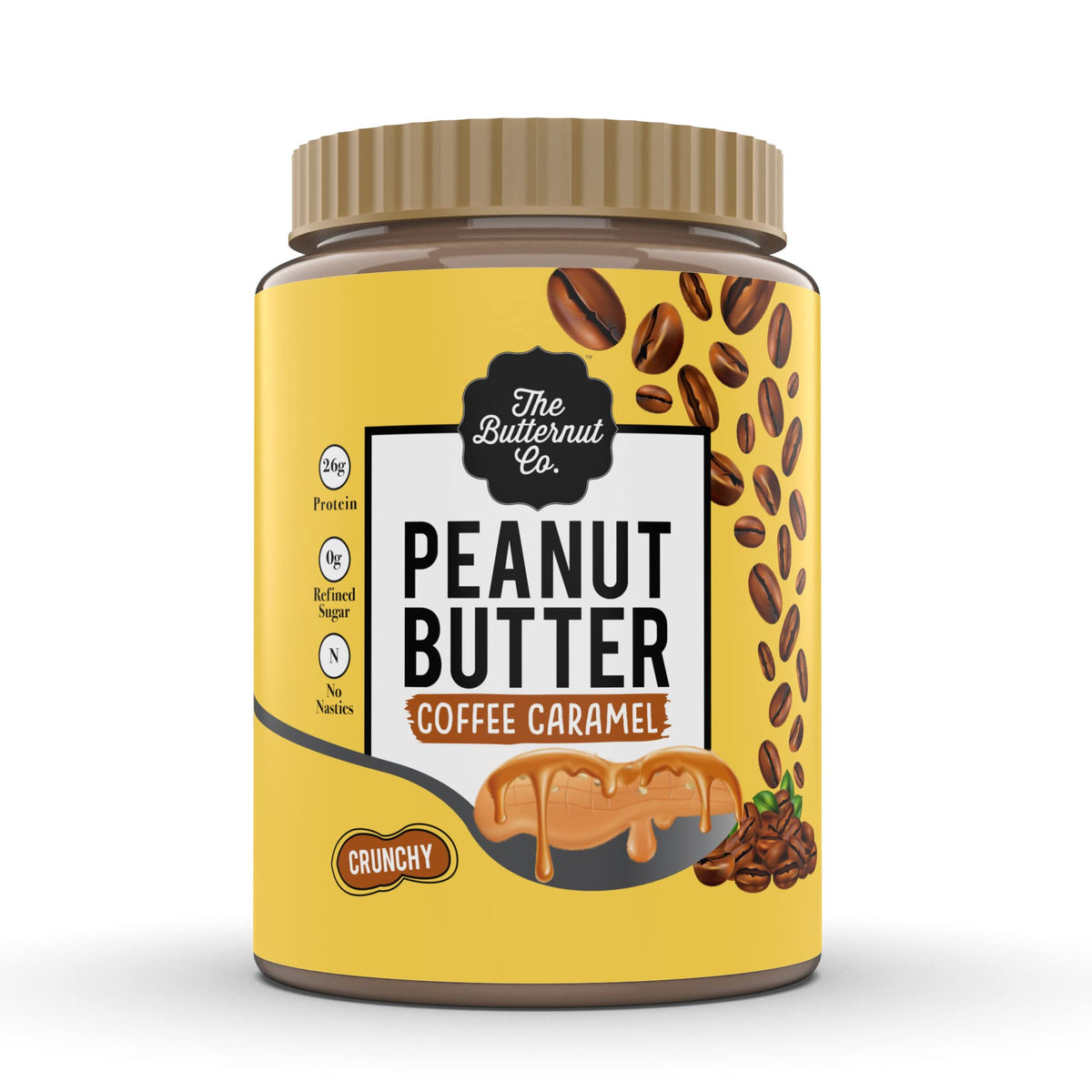The Butternut Co. Coffee Caramel Peanut Butter Crunchy 925 gms | 25 கிராம் புரதம் | சுத்திகரிக்கப்பட்ட சர்க்கரை இல்லை | பசையம் இல்லாதது